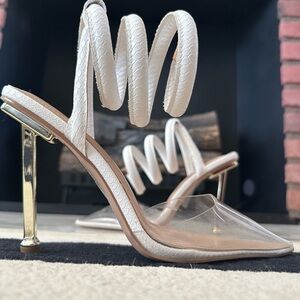 SIMMI London white /Clear golden stilettos